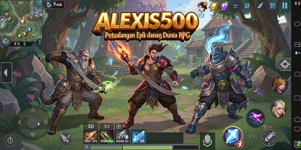 Tampilan gameplay RPG yang menakjubkan di ALEXIS500.
