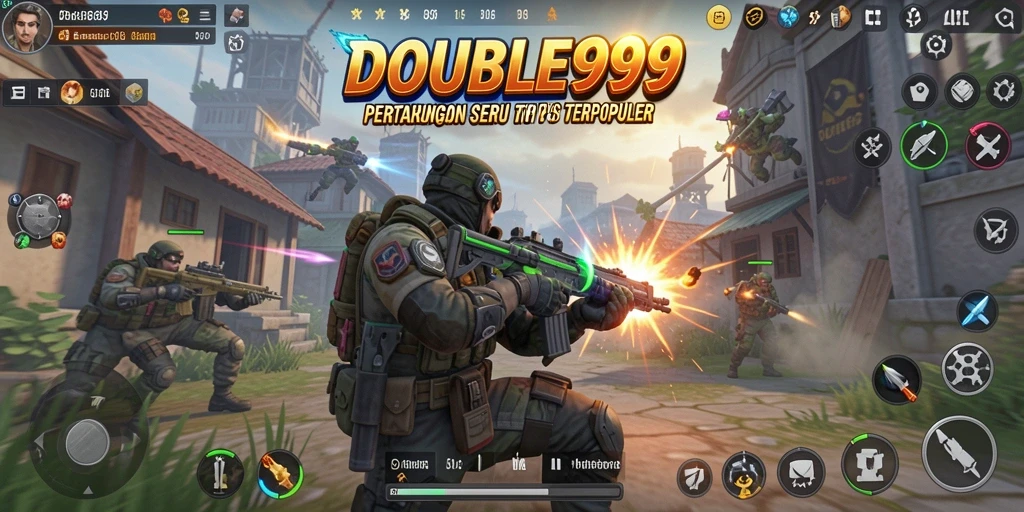 Screenshot gameplay DOUBLE999 yang menampilkan aksi pertarungan seru.