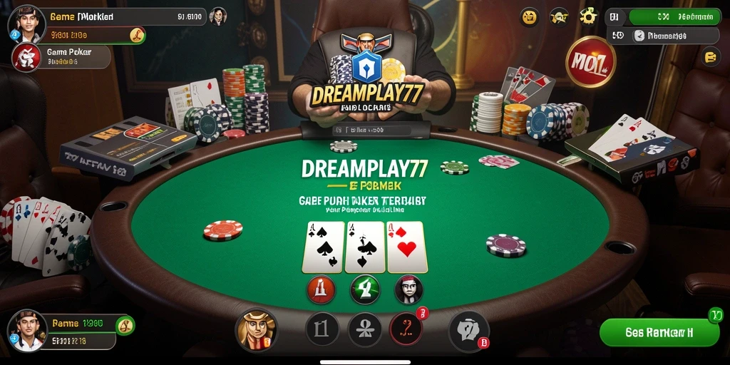 Tampilan gameplay Poker yang menarik di DREAMPLAY77.