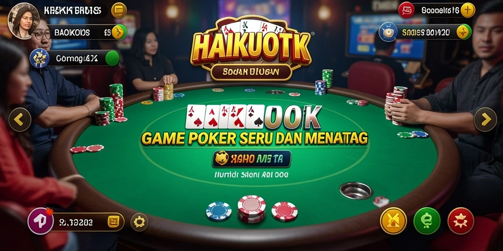 Tampilan bergaya HAIKUOTK dengan gameplay Poker yang menarik.