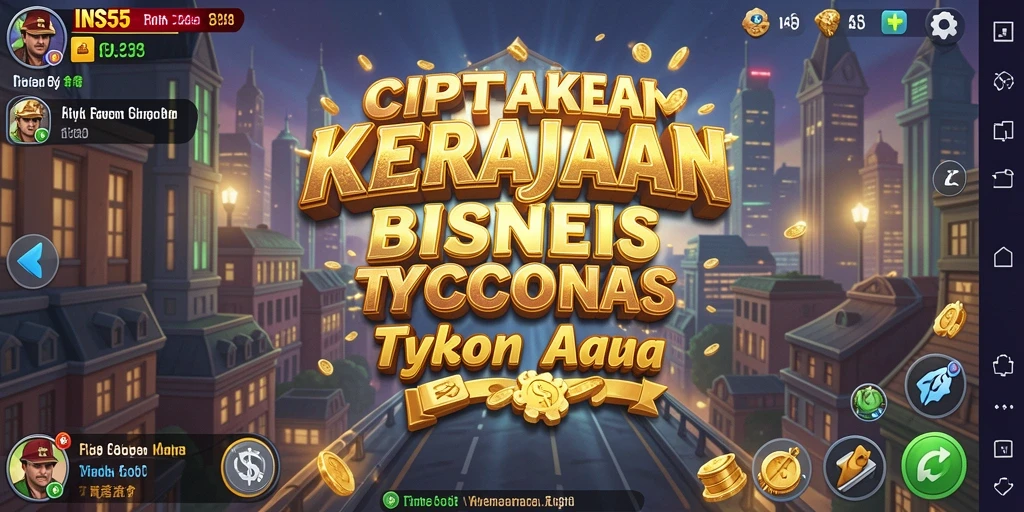 Tampilan menarik dari gameplay Tycoon di INS55 menunjukkan pengelolaan bisnis yang dinamis.