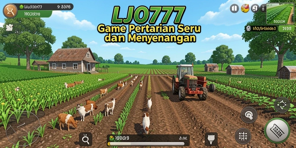 Screenshot LJO777 menampilkan aktivitas bertani yang seru.