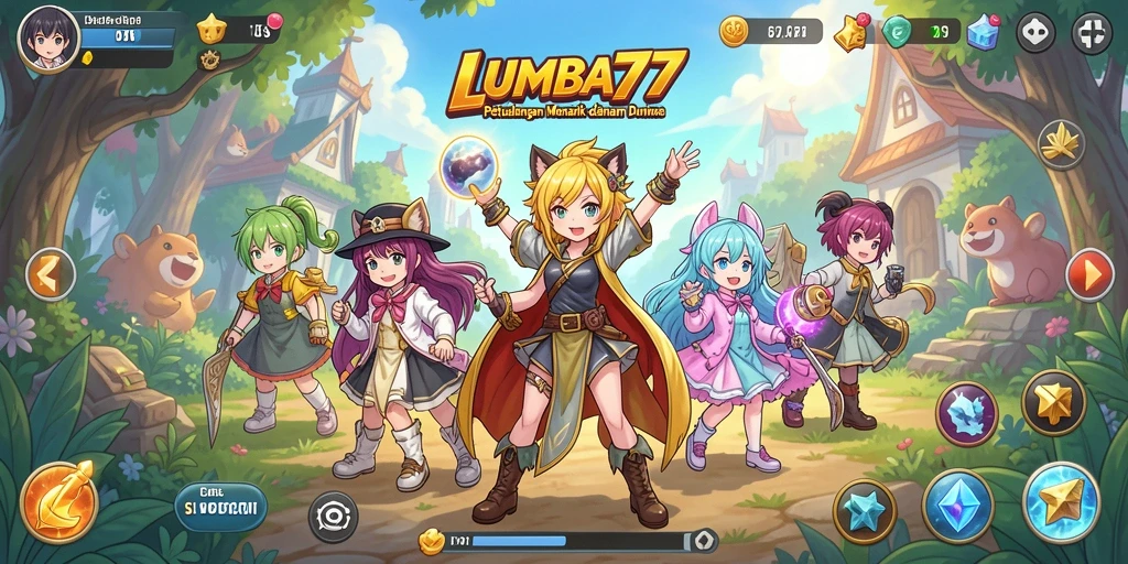 Screenshot gameplay LUMBA77 yang penuh aksi Anime.