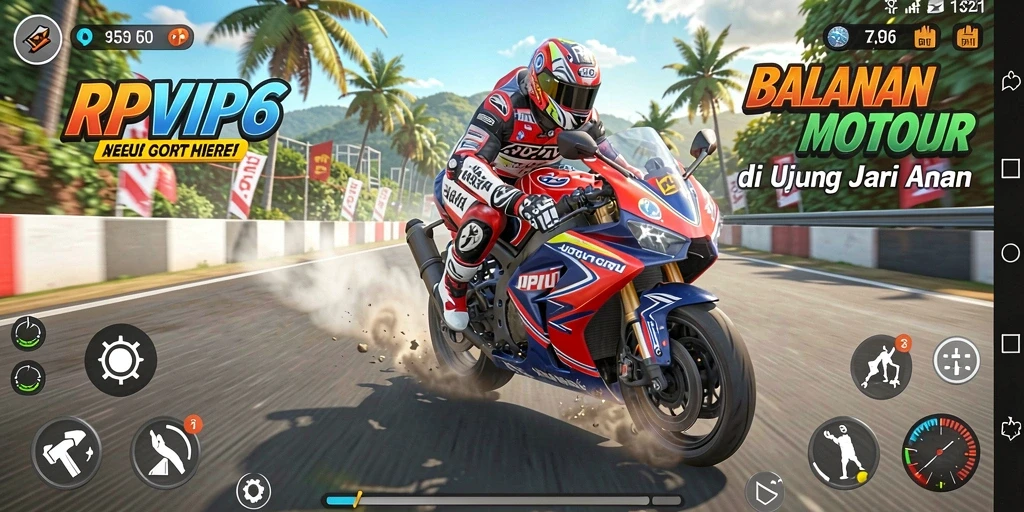 Tampilan menarik dari gameplay balapan motor RPVIP6.