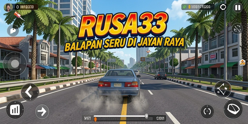 Tangkapan layar gameplay RUSA33 yang menampilkan balapan mendebarkan.