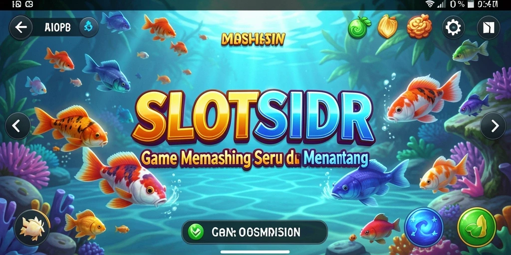 Tampilan gameplay SLOTSIDR dengan aksi memancing yang seru.