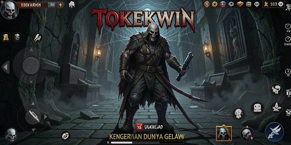 Screenshot gameplay TOKEKWIN yang menampilkan kengerian yang mengintai.