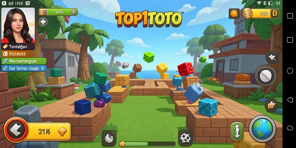 Screenshot gameplay TOP1TOTO yang menunjukkan keseruan dan tantangan puzzle.