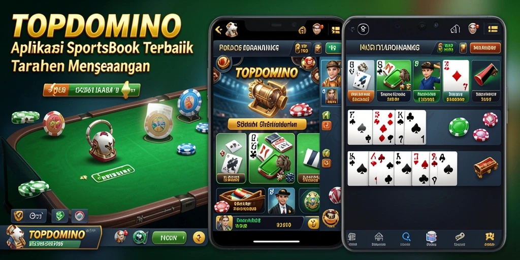 Tampilan gameplay utama dari TOPDOMINO yang menunjukkan berbagai pilihan taruhan.
