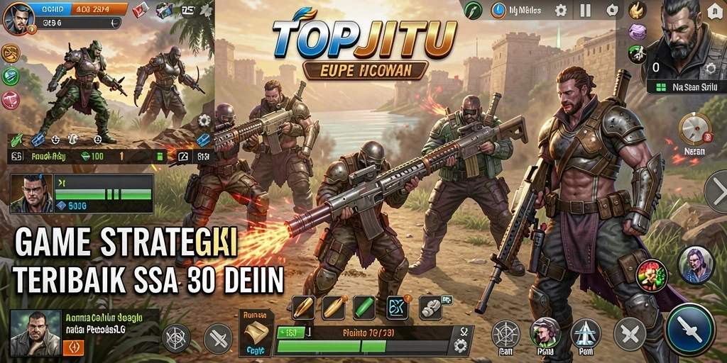 Screenshot gameplay yang menunjukkan aksi strategi di TOPJITU.