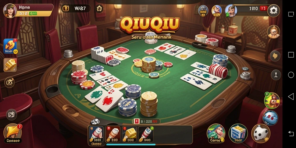 Tangkapan layar menunjukkan gameplay QiuQiu mendebarkan.