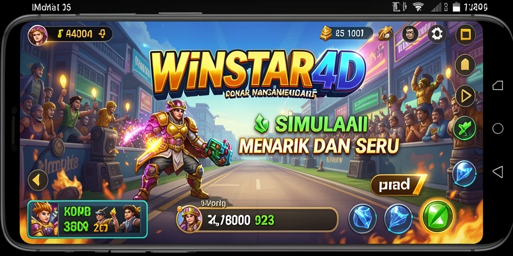 Screenshot gameplay WINSTAR4D menampilkan aksi seru di dunia simulasi.