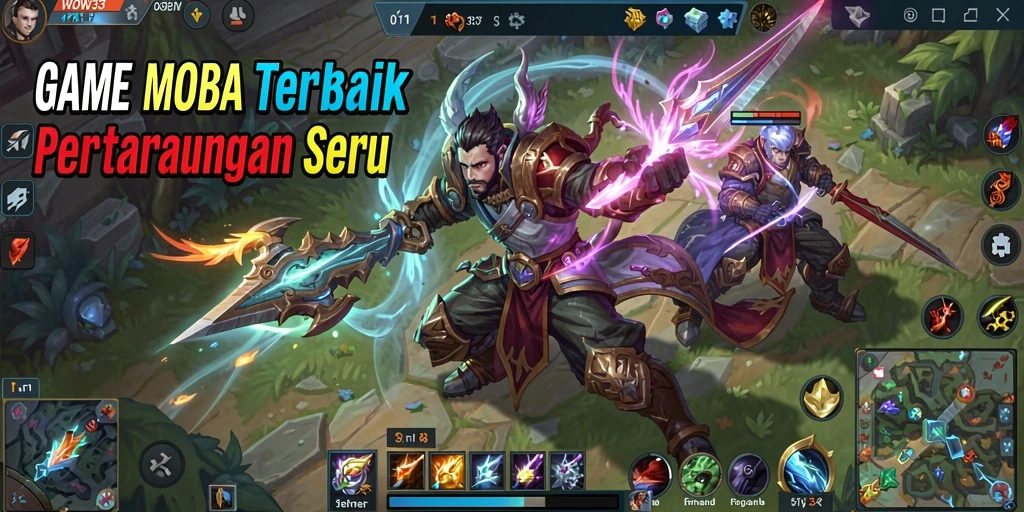 Tampilan aksi seru dalam permainan MOBA WOW33.